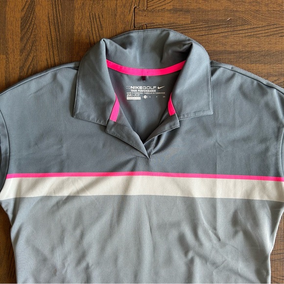 Like New! | Nike | Grey Stripe Wider Sleeveless Polo | Size S - Picture 3 of 7